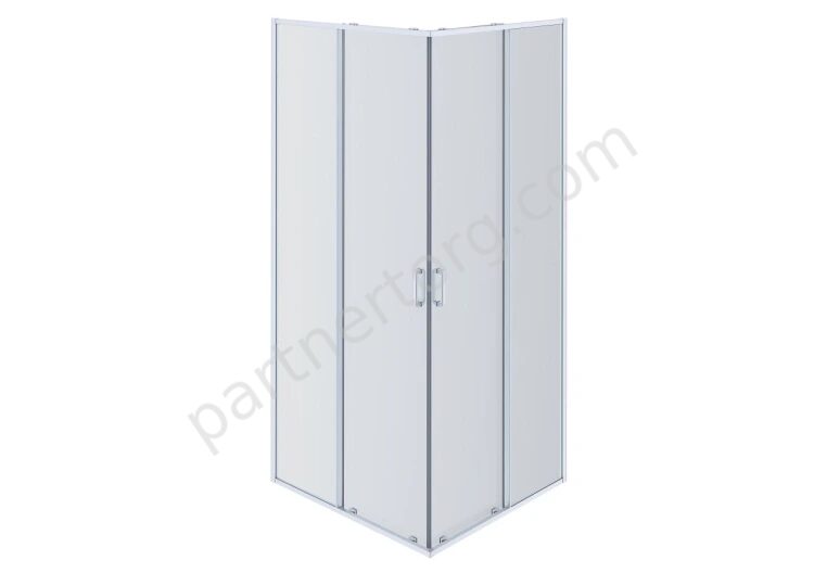 Душевой уголок, дверь раздвижная, Aquatek, AQ ARI KV 09020CH, 90x90х200 см, профиль хром, стекло прозрачное 6 мм