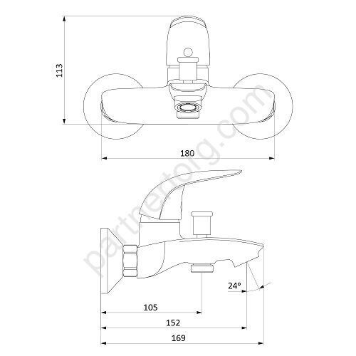 Palace Bit Damixa смеситель для ванны/душа, 311000000