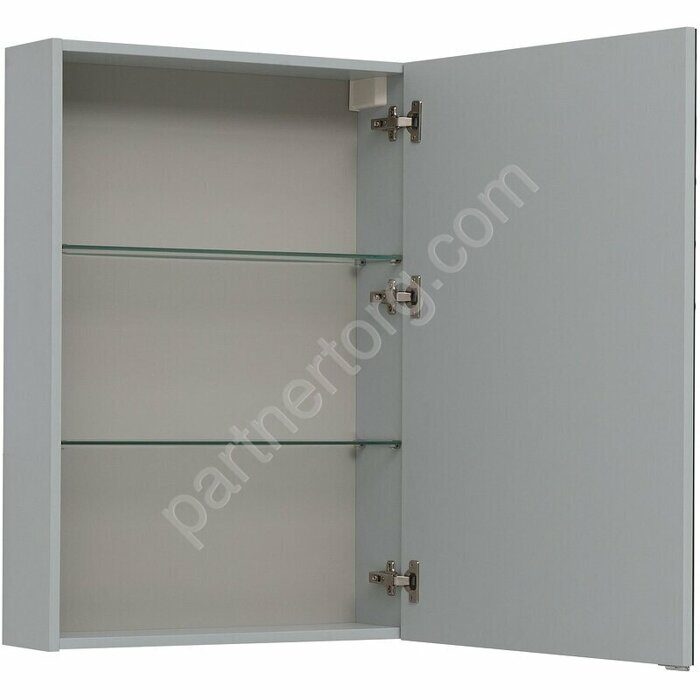 Алвита 60 зеркальный шкаф серый антрацит для ванной комнаты Aquanet