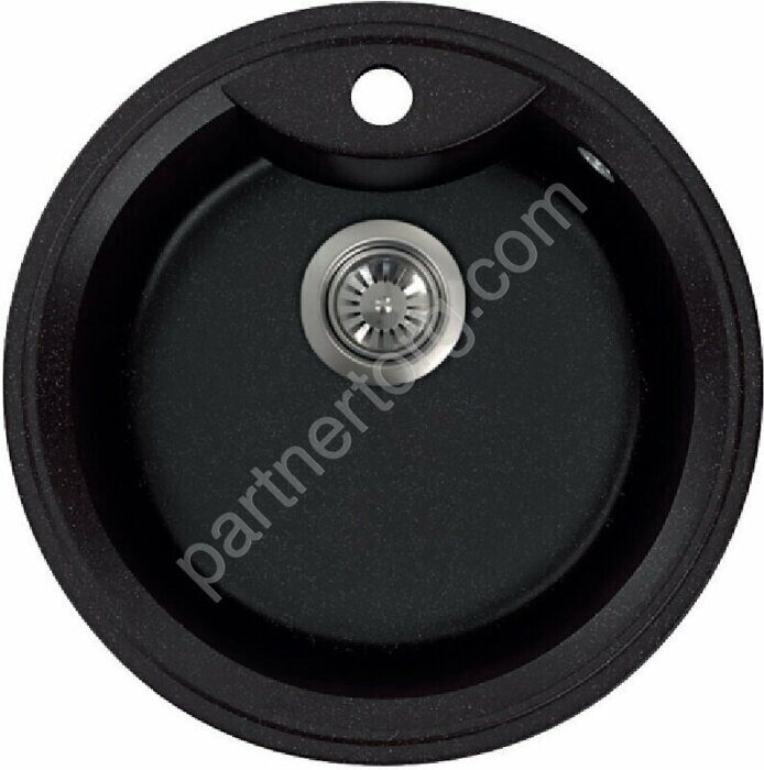 Fostogran Флора, 500х500 кварцевая кухонная мойка, цвет искристый черный