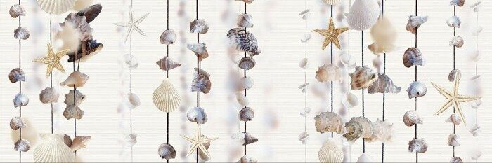 Ailand декор белый глянцевый ракушки верх 20х60см Alma Ceramica DWA11ALD404