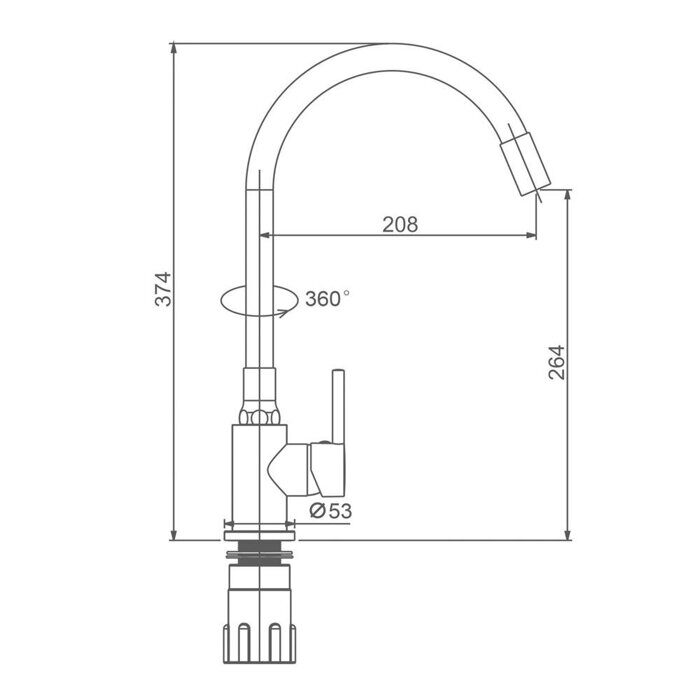 S201.4406.09 Splenka Смеситель для кухни, графит