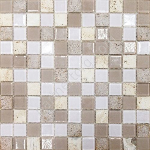 Capri Glass бежевая Orro Mosaic стеклянная мозаика с камнем
