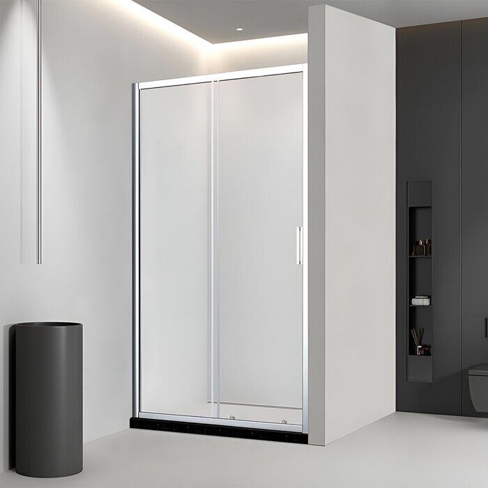 Veconi VN-46 душевая дверь раздвижная, стекло 6мм, профиль хром 110х185 см