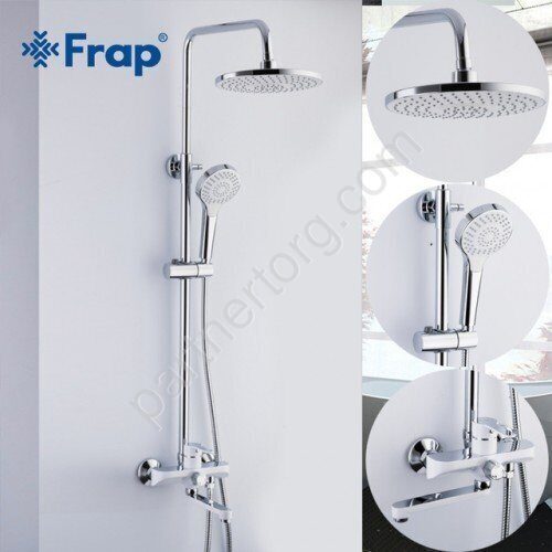 Frap F2441 душевая стойка хром, белый