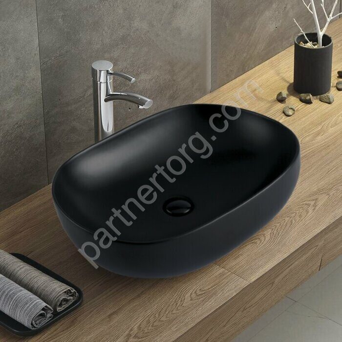 Azario черная матовая  раковина настольная 60х41,5х13,5см AZ-78326MB