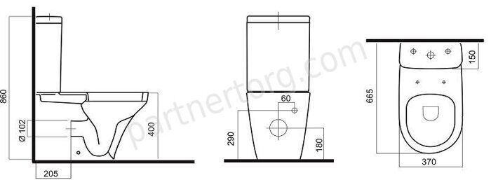 Inspire AM.PM унитаз-компакт, универсальный выход C508607WH