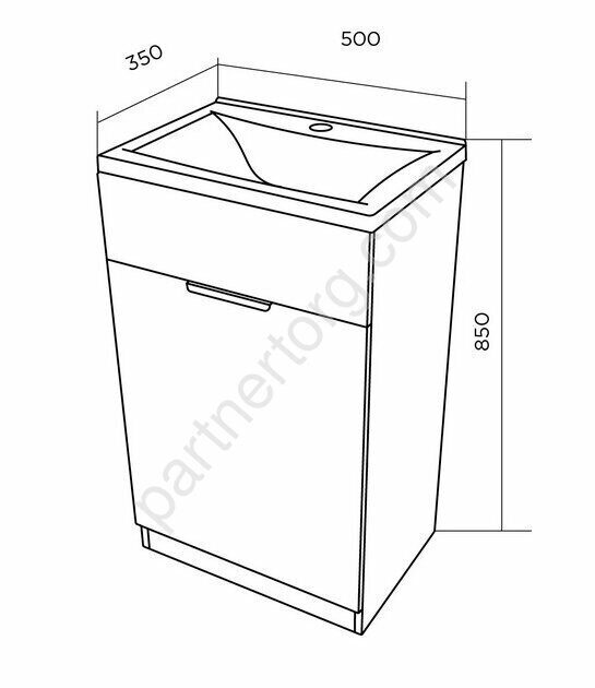 Revo 50Н 1д тумба напольная с раковиной дуб сонома