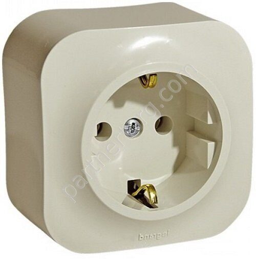 Legrand Quteo cиловая розетка 2К+З 16А 250В, со шторками, цвет слоновая кость