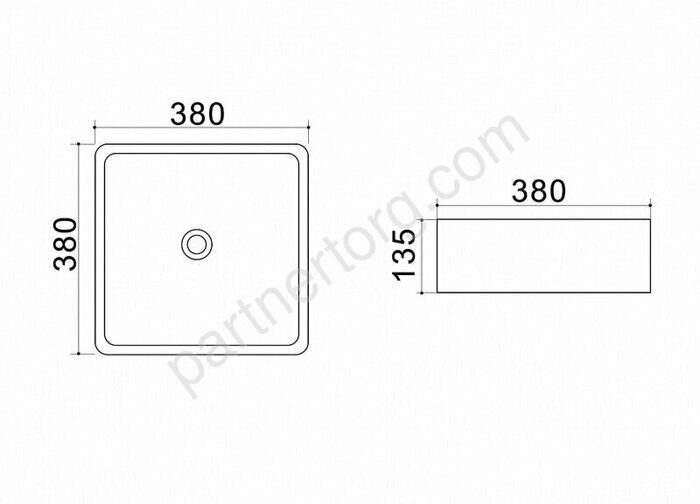 Azario Trend белая раковина настольная 38х38х13,5см AZ4566
