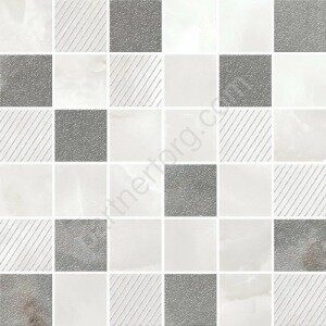 Opale Grey Mosaic мозаика серо-белая матовая глянцевая 30х30см Azori