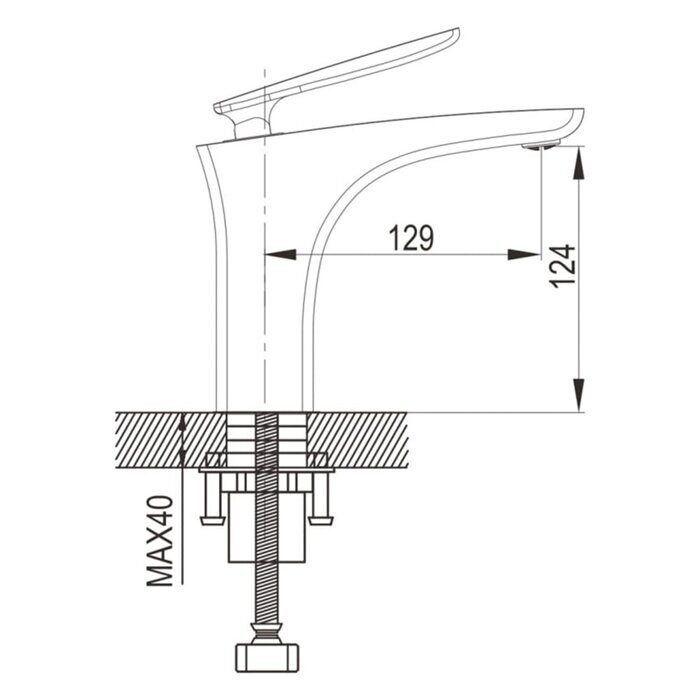 Rose R2701H смеситель для раковины, черный