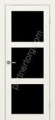 Турин 530.222 межкомнатная дверь бежевый со стеклом лакобель черное