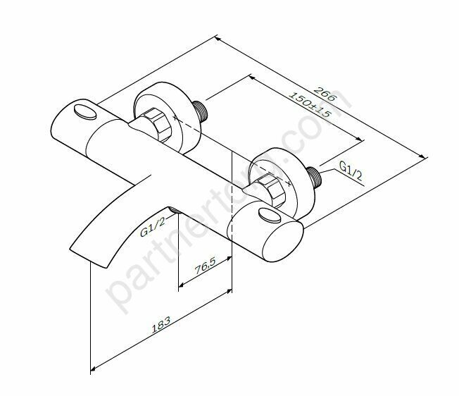 F7550064 Sense, смеситель д/ванны/душа с термостатом, хром, шт