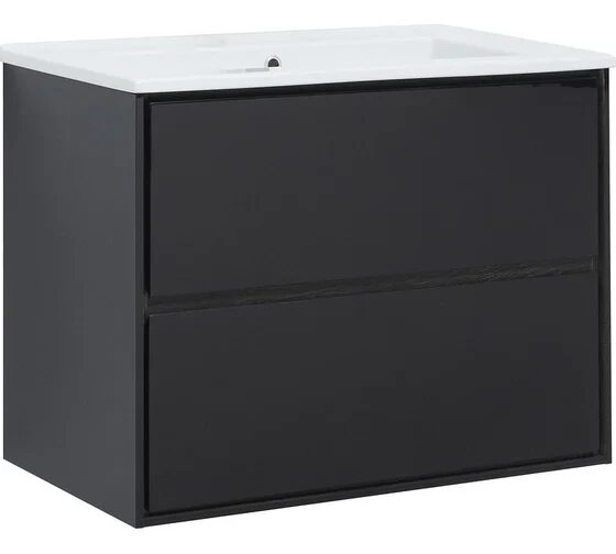 Милан 85 тумба черный глянец для ванной комнаты с раковиной-столешницей Оскар 85 Aquanet