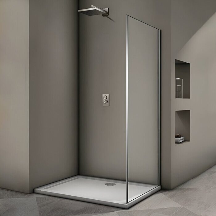 Veconi KP03-120-01-C5 боковая панель 120х185 см, профиль хром, стекло прозрачное