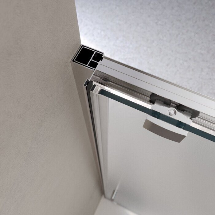 BelBagno LUCE-BF-1-120-P-Cr душевая дверь 120х195см раздвижная, стекло рифленое, профиль хром