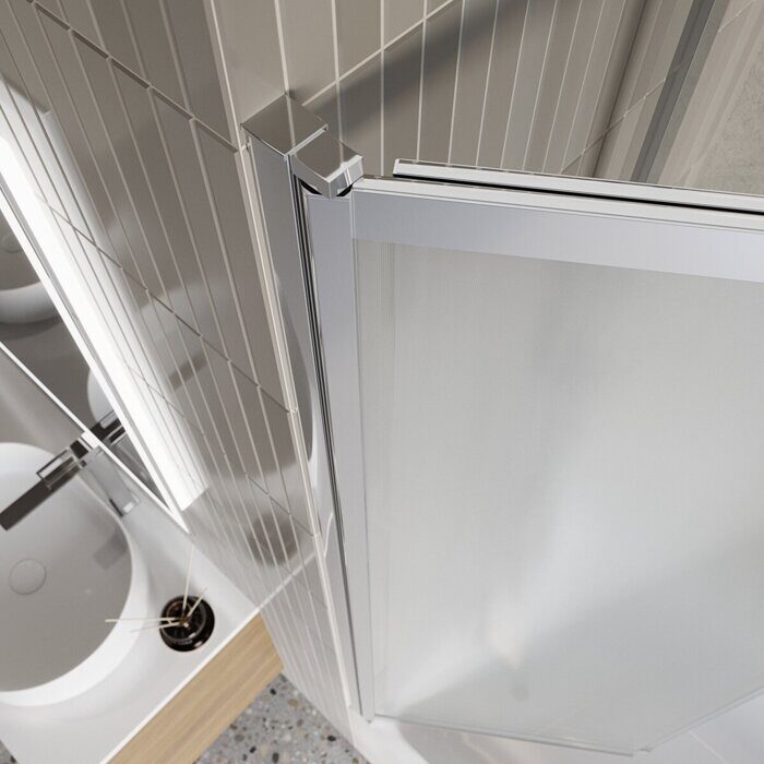 BelBagno LUCE-VF-11-90/145-P-Cr шторка на ванну 90х145 см раздвижная, стекло рифленое, профиль хром