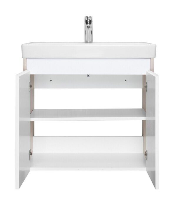 Сканди Doors 70 см тумба универсальная белая/дуб верона для ванной комнаты с раковиной Адриана 70 Aquaton