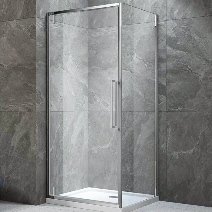 Veconi KP12-80-01-C7 боковая панель 80х195 см, профиль хром, стекло прозрачное