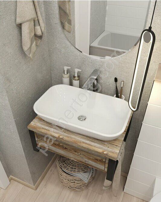 Grunge Loft Marka One Дуб Намибия 60см тумба для ванной комнаты под раковину настольную