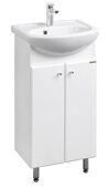 Мира Н 45 см тумба белая для ванной комнаты с раковиной Азов 45 Aquaton