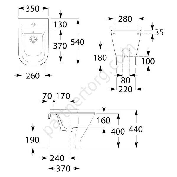 The Gap Compact Roca биде напольное приставное