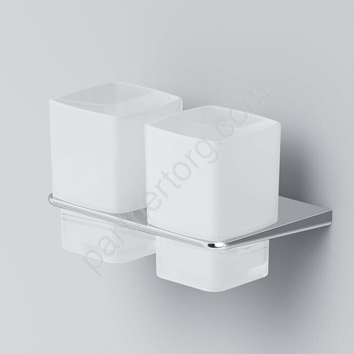 Двойной стеклянный стакан с настенным держателем, хром A50A343400 Inspire 2.0