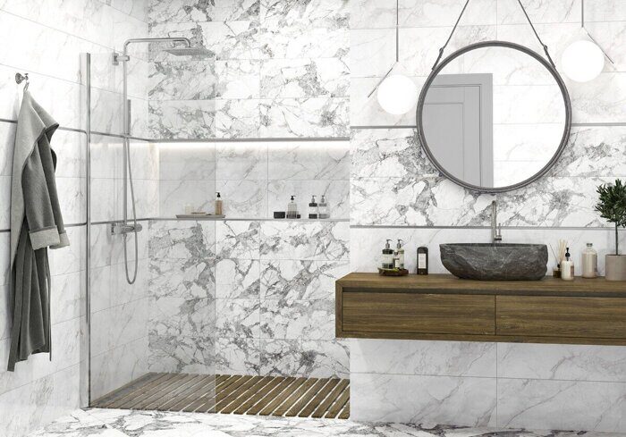 Faenza Dark Delacora настенная плитка серая глянцевая 24,6х74см