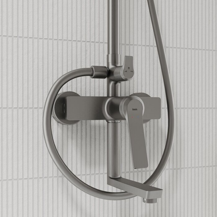 Parker Iddis душевая система с тропическим душем графит PARGM3Fi06