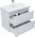 Эмбер 80 тумба белая матовая для ванной комнаты 2 ящика с раковиной-столешницей 80 cm (URBAN) Sanovit Aquanet