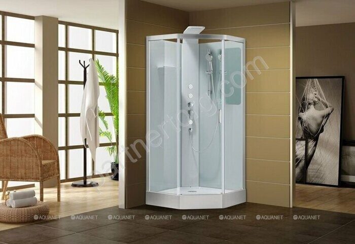 Passion P душевая кабина 90х90см прозрачное стекло, с гидромассажем Aquanet