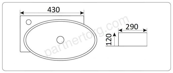 CeramaLux 9100 раковина подвесная прямоугольная белая