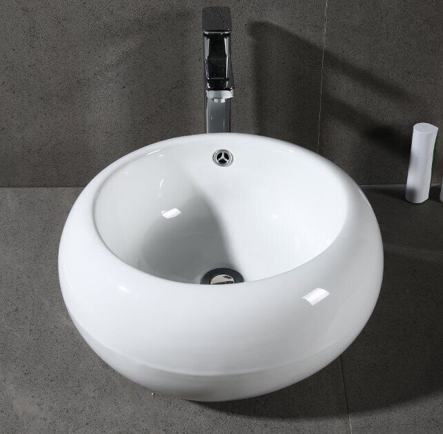 Grossman GR-3010 накладная раковина белая с переливом, без отверстия под смеситель