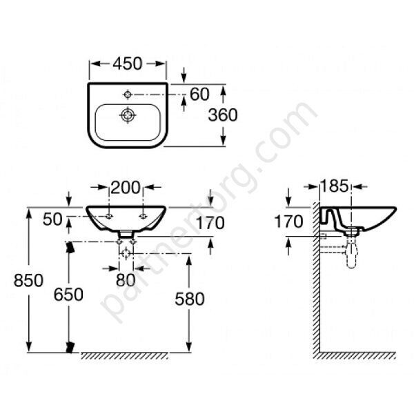 Nexo Roca раковина 45х36 см