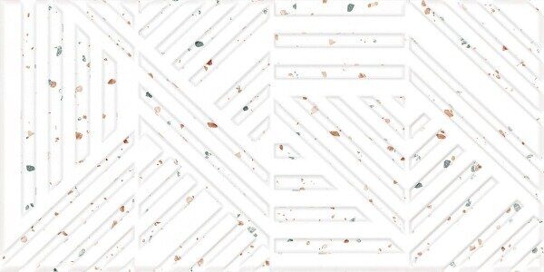 Sweet A17569 настенная плитка белая матовая тераццо рельеф 30х60см Cersanit