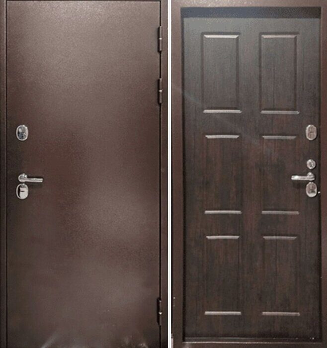 Термо Стандарт дверь стальная для улицы Антик медь, Тиковое Дерево