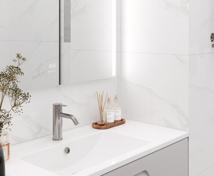 Calacatta Genius белый полированный керамогранит 60х60см Ceradim