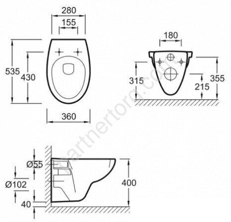 Комплект подвесного унитаза Patio  с инсталляцией и клавишей смыва Jacob Delafon  E21734RU-00