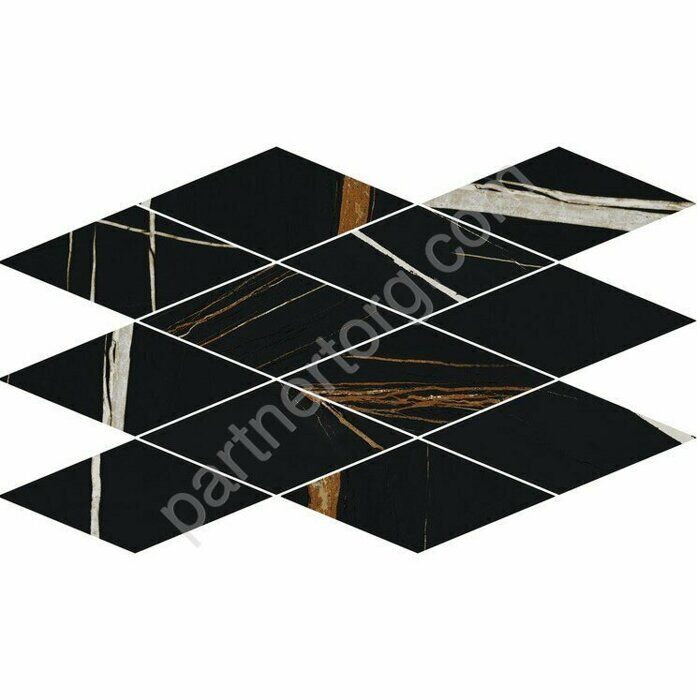 Charme Deluxe Floor Project глянцевая мозаичная плитка чёрная Italon 28x48см