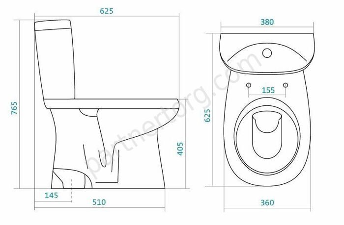 Анимо выпуск в пол унитаз компакт белый Santek с сидением