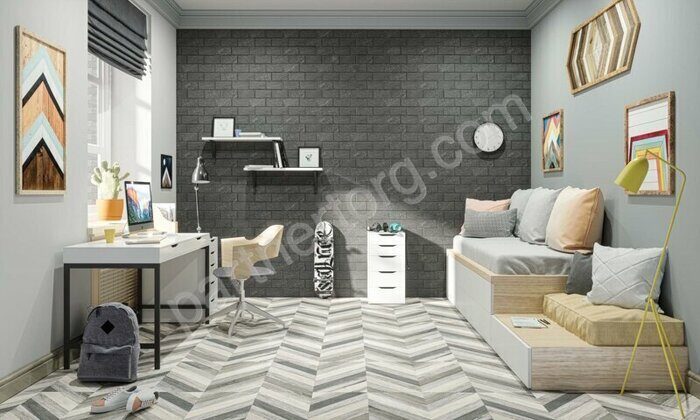 Luna/Terra Bricks Big Anthracite LN03/TE03 серый неполированный керамогранит 29х35см Estima Мозаика