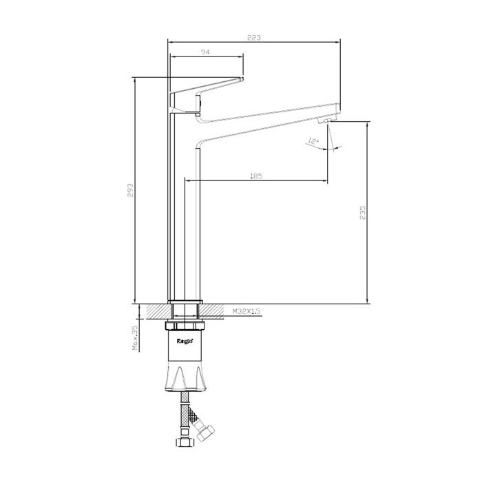 Raglo R30.15 смеситель для раковины высокий хром