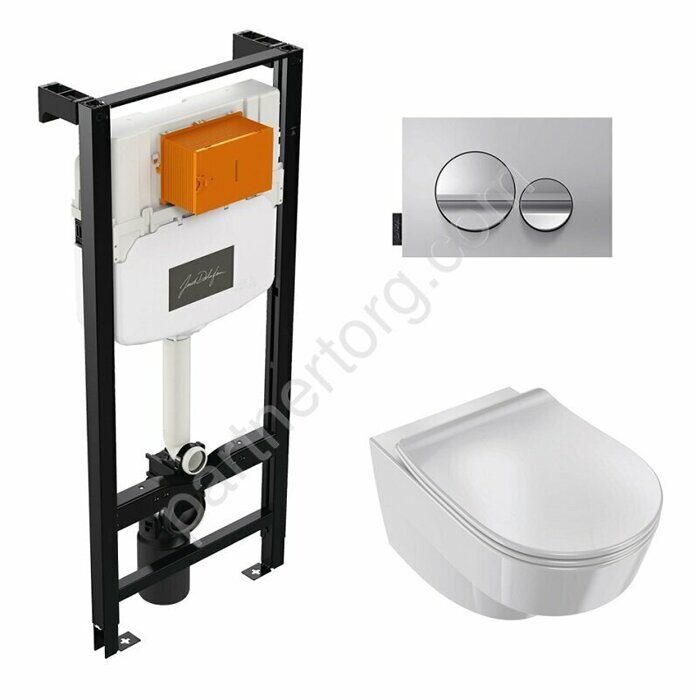Комплект инсталляция Odeon Rive Gauche с унитазом подвесным и сидением с микролифтом Jacob Delafon E21745RU-00