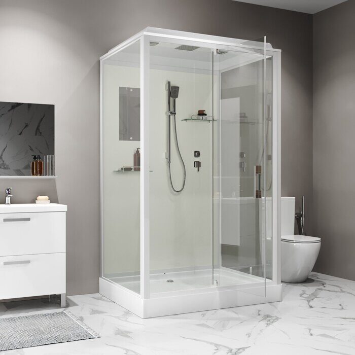 Niagara Standart ST100/80/15Q  душевая кабина  квадратная 100х80х215см, пристенно-фронтальная, низкий поддон