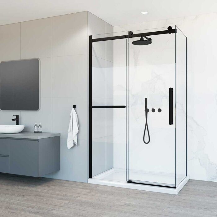 Vincea Como Soft VSR-1CS1012CLB, душевой уголок 120х100х195 см, стекло прозрачное, профиль черный