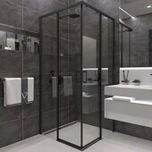 Veconi RV47B-100-01-C4 душевой угол, 100х100x195 см, дверь раздвижная, профиль черный