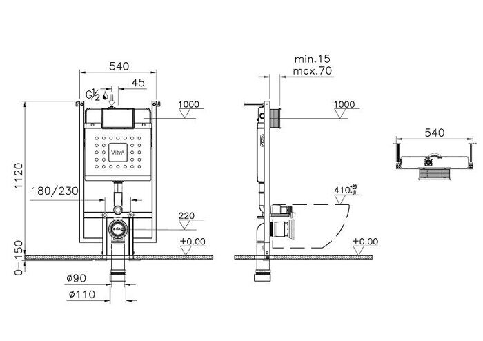 V-Fix сore 738-5800-01 Vitra инсталляция 8 см