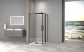 Galaxy New CR-80-C-B душевой уголок 80 см, стекло прозрачное, профиль черный