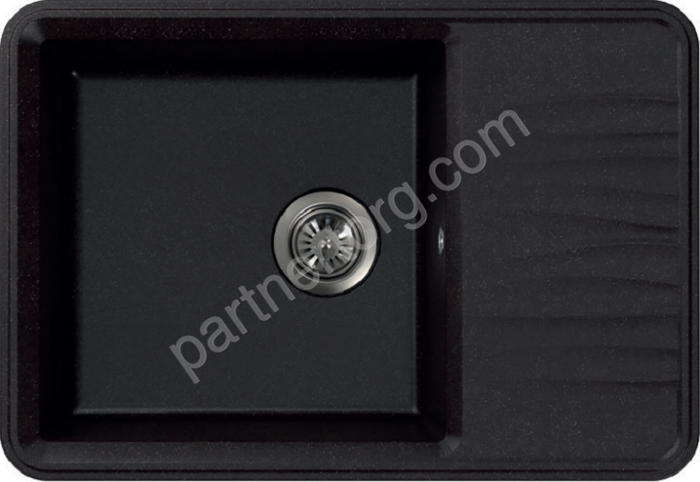 Fostogran Романа, 740х510 кварцевая кухонная мойка, цвет искристый черный